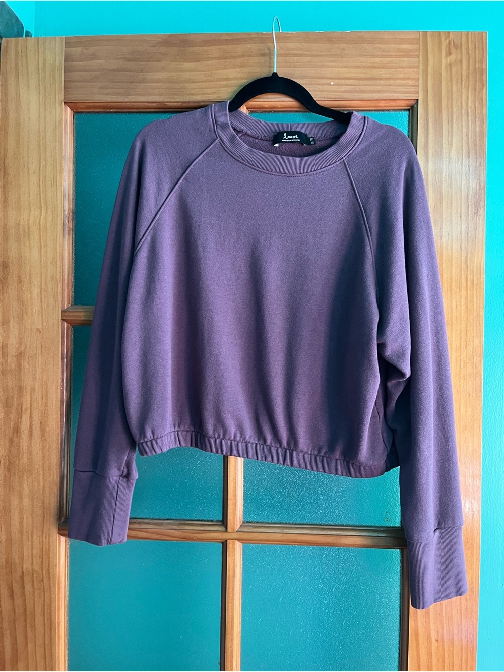 Women's Cropped Crewneck Sweatshirt - Purple